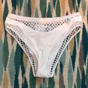 White high waisted bikini bottoms